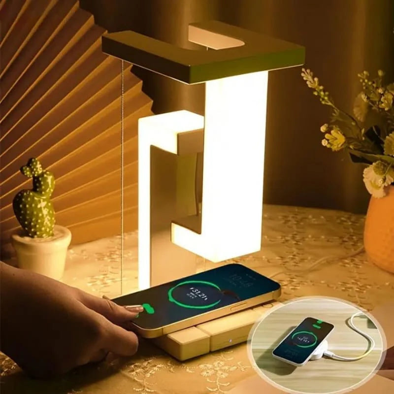 Luminária de Mesa com Carregamento por Indução para iPhone e Samsung