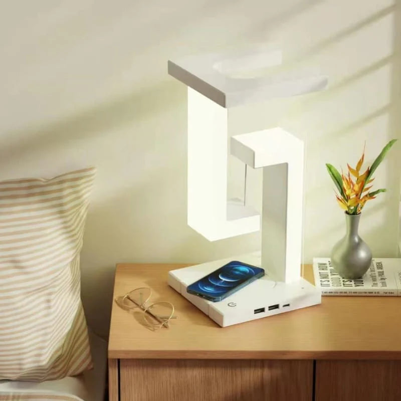 Luminária de Mesa com Carregamento por Indução para iPhone e Samsung