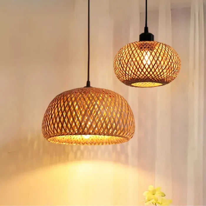 Lustre de Bambu Rattan para Sala de Estar