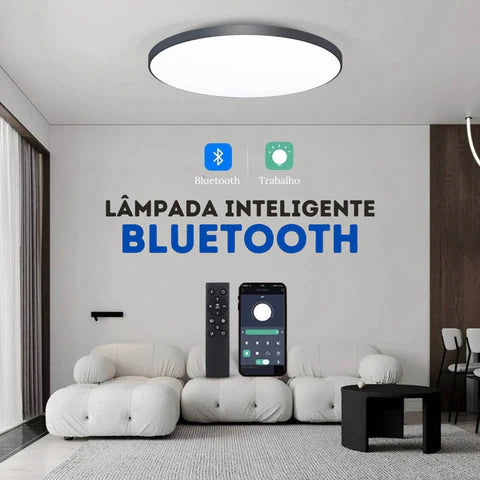 Plafon LED Redondo de Sobrepor Moderno com Controle para Teto