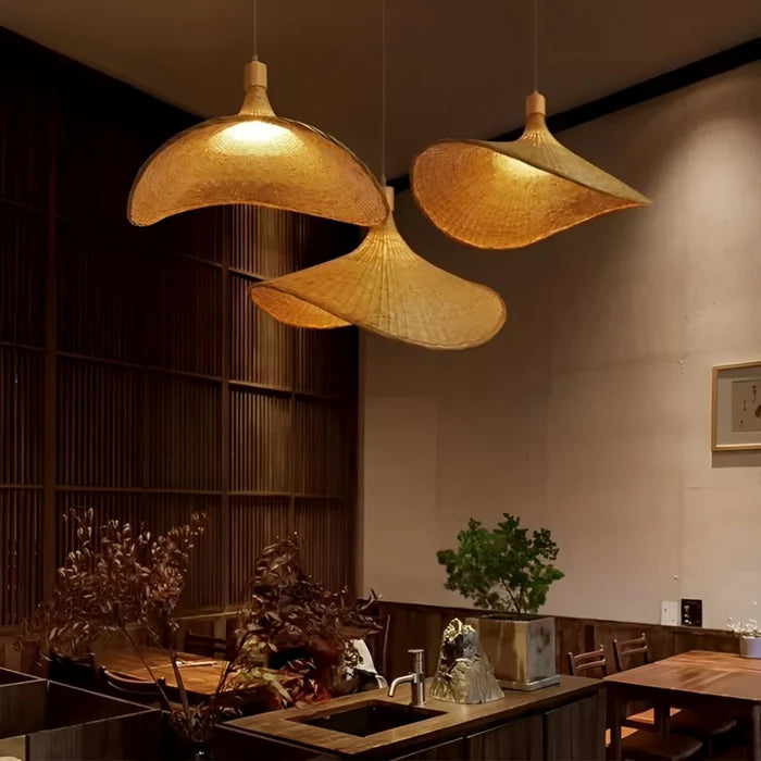 Lustre Pendente Artesanal Bamboo Rattan – Sofisticação com Toque Natural