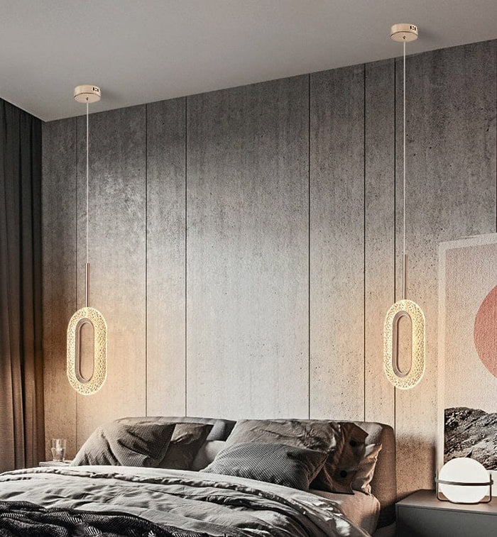 Lustre Pendente Elegante Oval com Cristais de Luxo