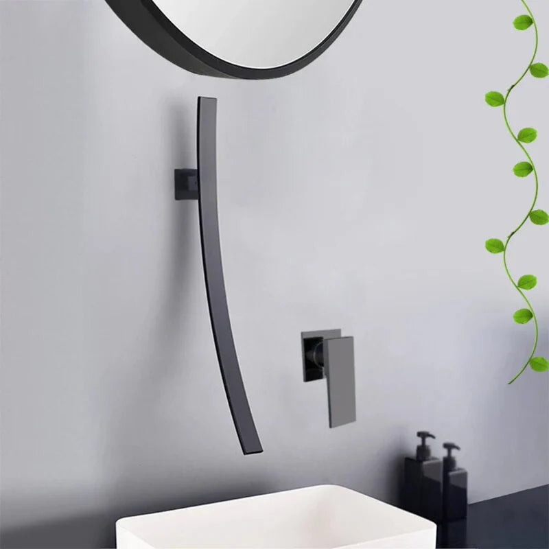 Torneira Monocomando de Parede Black Waterfall – Design Moderno e Elegante